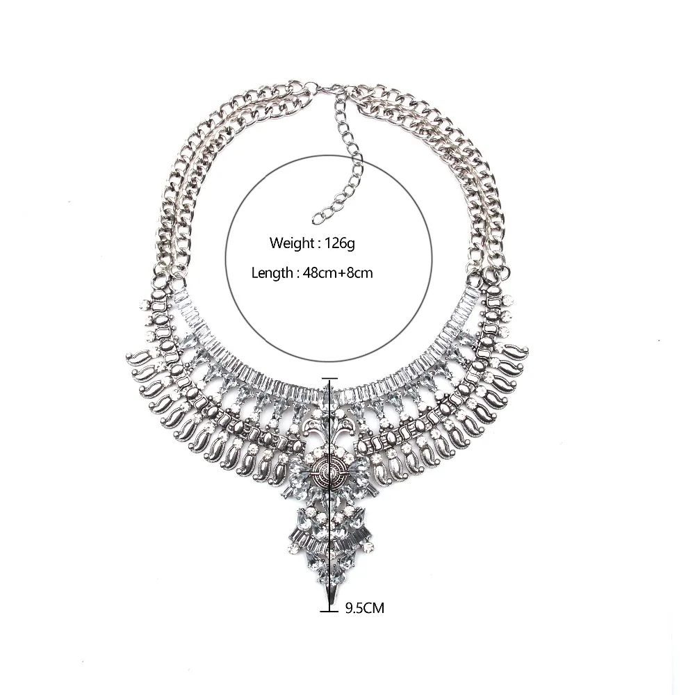 Ztech большие модные хрустальные стразы ожерелье Европейский Кристальный