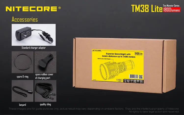 Аккумуляторный Фонарь NITECORE TM38 Lite XHP35 HI D4 MAX. 1400LM дальность луча 1800LM длинный бросок фонарь для кемпинга и поиска