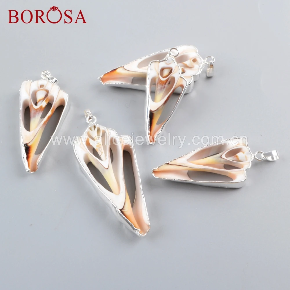 BOROSA 12 шт. кулон с натуральным кулоном в виде раковины для изготовления ювелирных