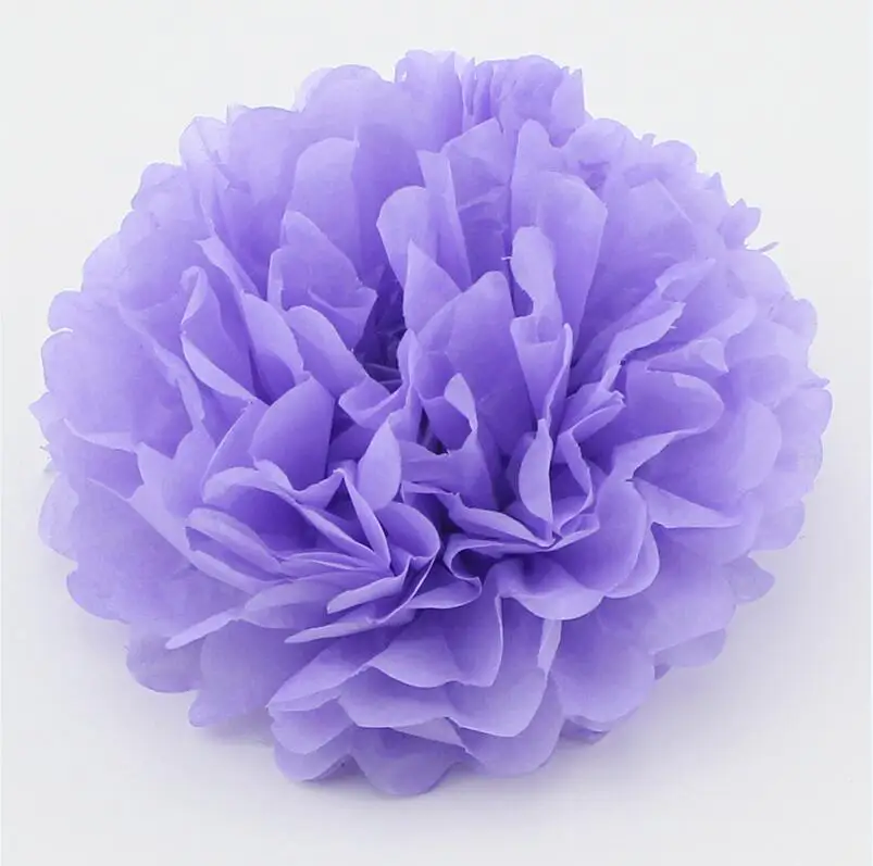 Light Purple 10 шт. ручной работы 4 ''(10 см) бумажные помпоны для украшения дома, сада, свадьбы, дня рождения - Цвет: Light Purple