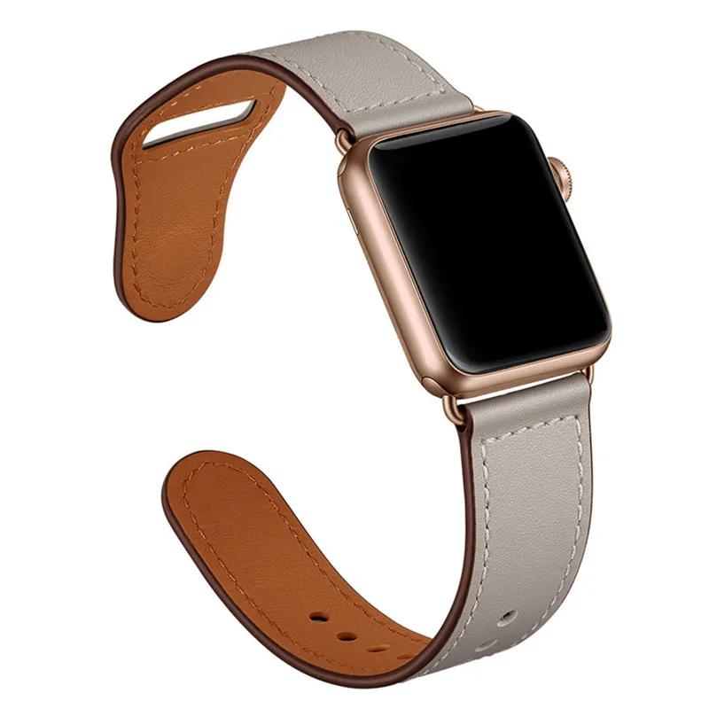Кожаный ремешок для Iwatch серии 4 38 мм 44 мм, VIOTOO ремешок для часов из натуральной кожи для apple watch - Цвет ремешка: Ivory White