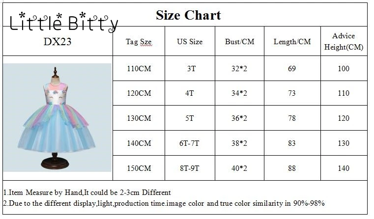 Baby Girls Rainbow Party Dress Tutu Dresses For 3-9Years Vestido Infantil Unicorn Roupas Infantis Menina Princess | Детская одежда и