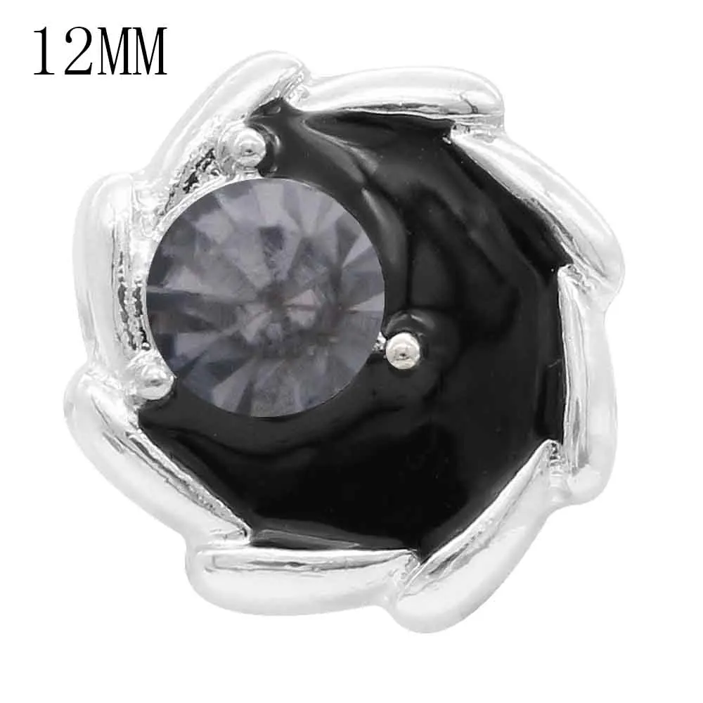 2019 уникальное украшение с защелкой черный белый горный хрусталь 12 мм застёжка