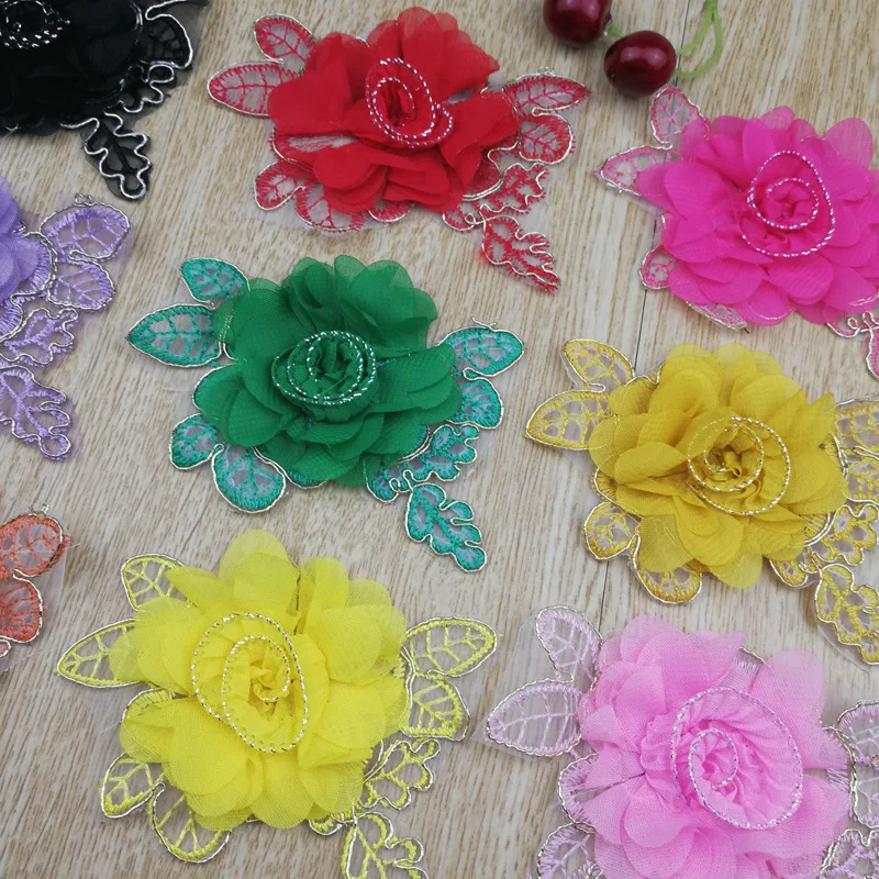 Eugenia вышитые нижние плюс шифоновые трехмерные наклейки DIY аксессуары