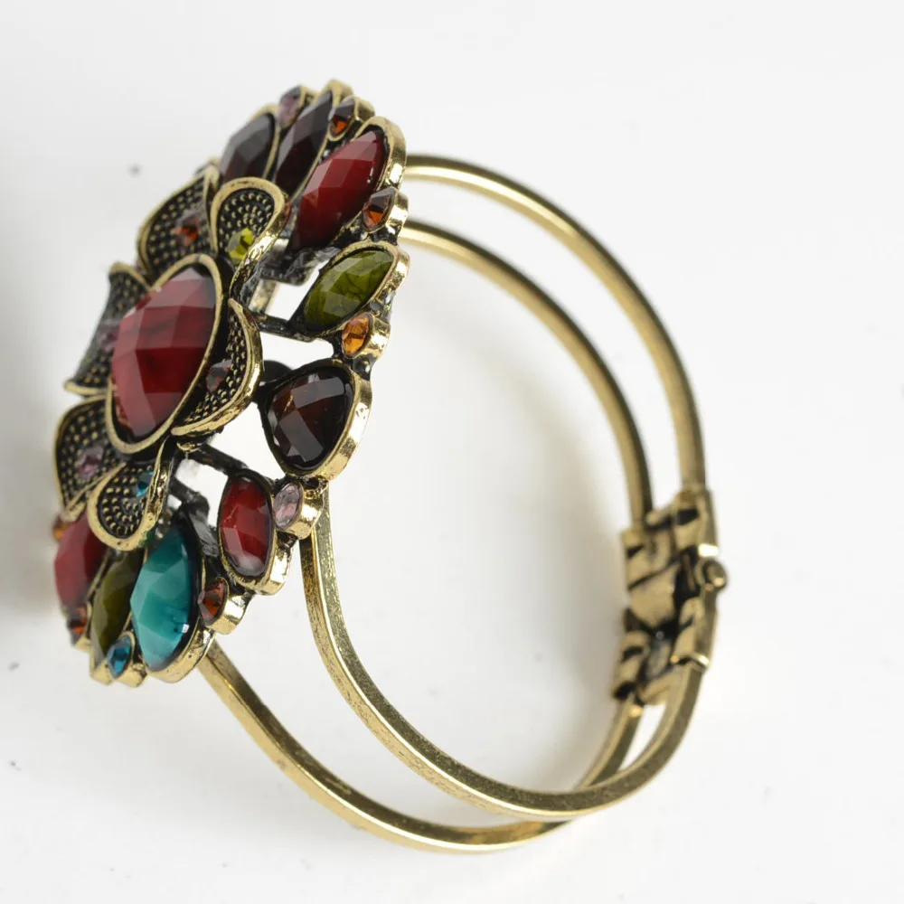 55 мм двухслойная металлическая смола в форме цветка с красочный браслет со