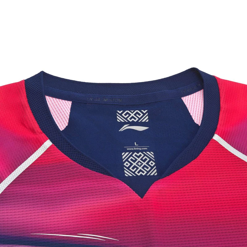 Li-Ning, мужские футболки для бадминтона, для сборной, на сухой дышащей подкладке, для спортивных соревнований, топ, футболка, AAYP065 MTS3083