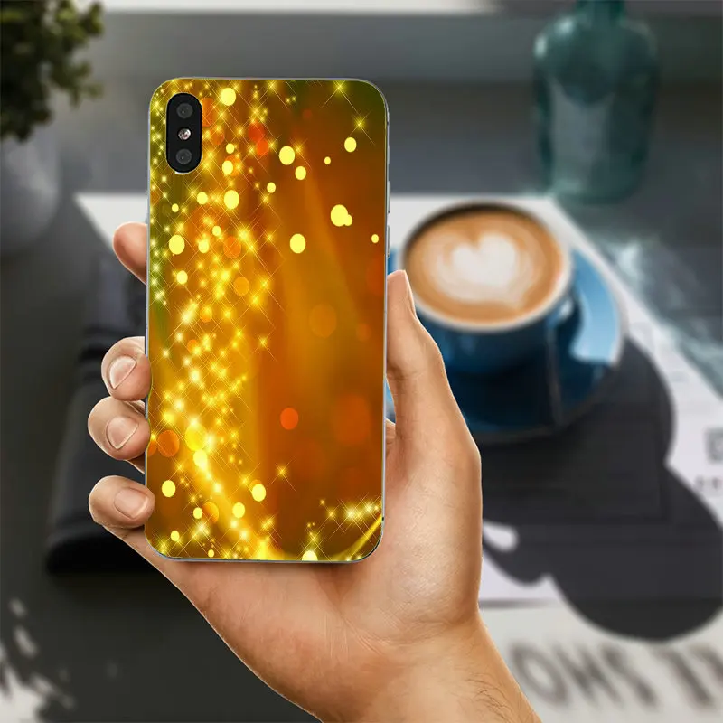 Горячая Искра Блеск золота Bling Мягкий ТПУ Силиконовые случаи мобильного телефона