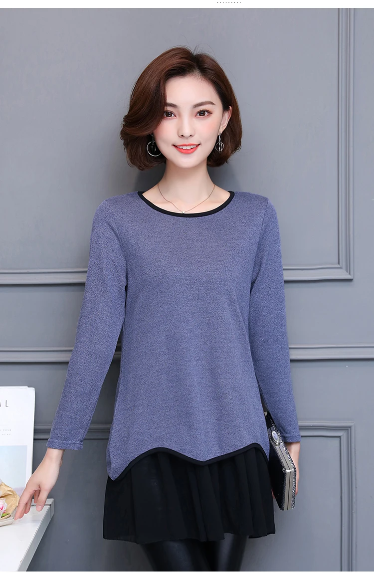 Blusas Mujer De Moda кимоно винтажные Лоскутные Женские топы и блузки винтажные женские туники с круглым вырезом Длинные рубашки размера плюс 5XL