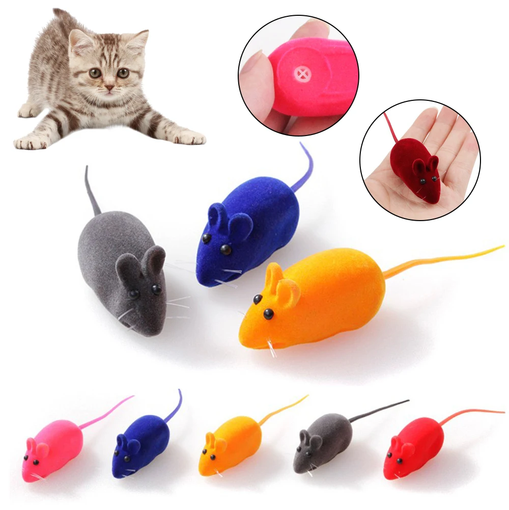 Случайные игрушки для кошек разных цветов с забавным кроличьим искусственным мехом и ложной мышью, миниатюрные аксессуары для кошек-котят