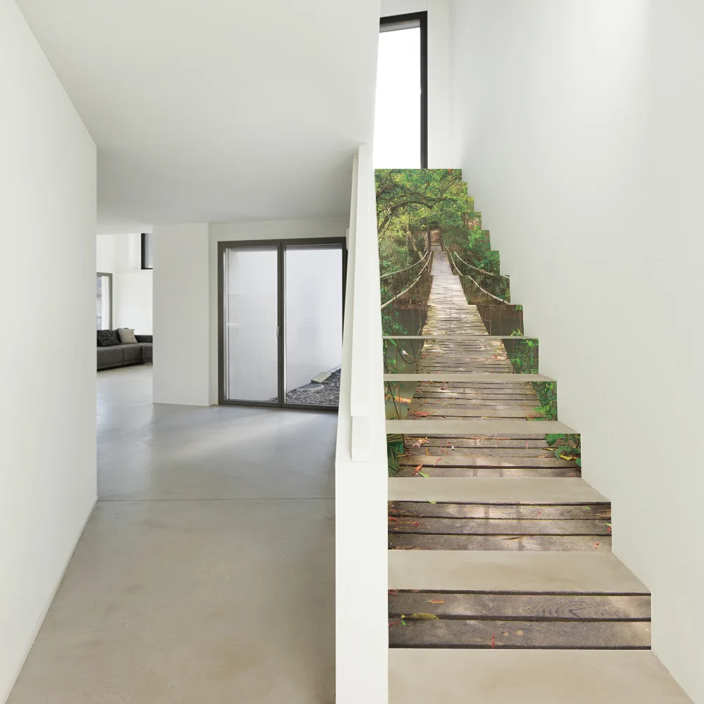 Закат водопад пейзаж лестница настенная наклейка дом виниловое искусство