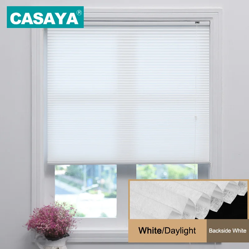 White-Daylight CASAYA сотовая абажура веревка светильник управления фильтрации конфиденциальности Горизонтальное окно жалюзи 10 цветов - Цвет: White-Daylight