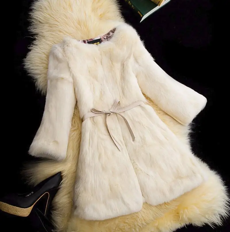 Women's Fur Coats Multi-color large size winter rabbit luxurious fur coat long self-cultivation one quality female overcoat | Женская