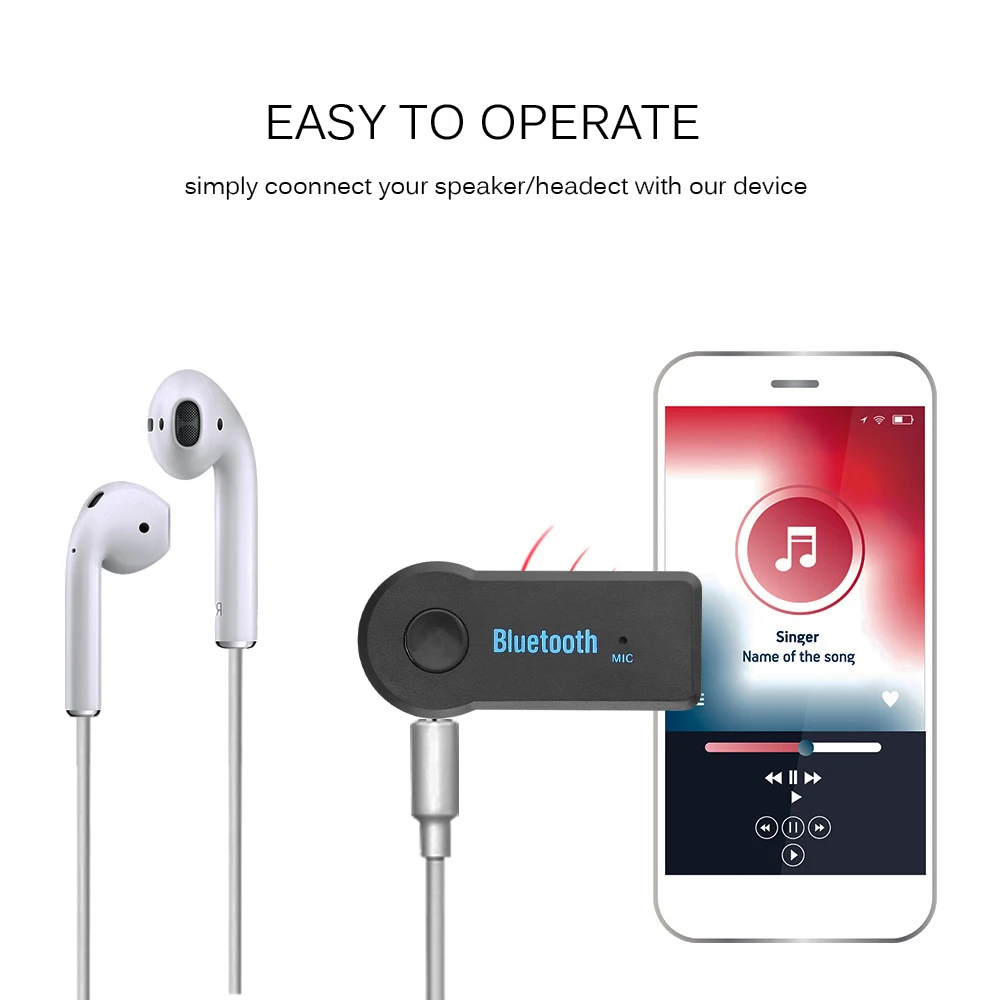 Беспроводной автомобильный Bluetooth Aux аудио приемник адаптер гарнитура комплект 3 5