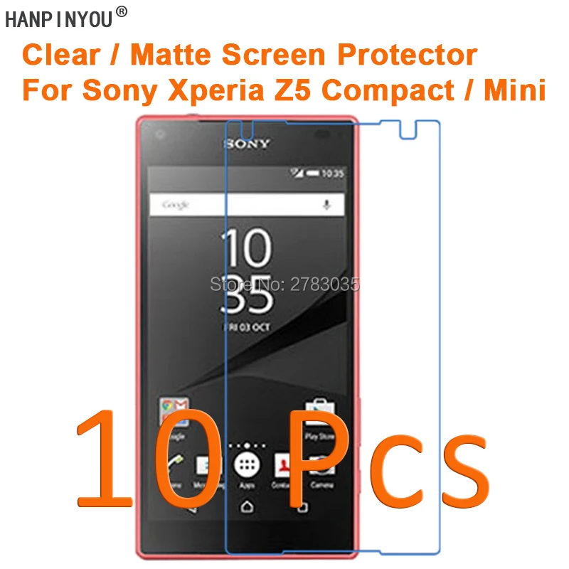 

10 шт./лот для Sony Xperia Z5 Compact 4,6 дюйма HD Прозрачная/Антибликовая матовая защитная пленка для экрана Защитная пленка (не закаленное стекло)