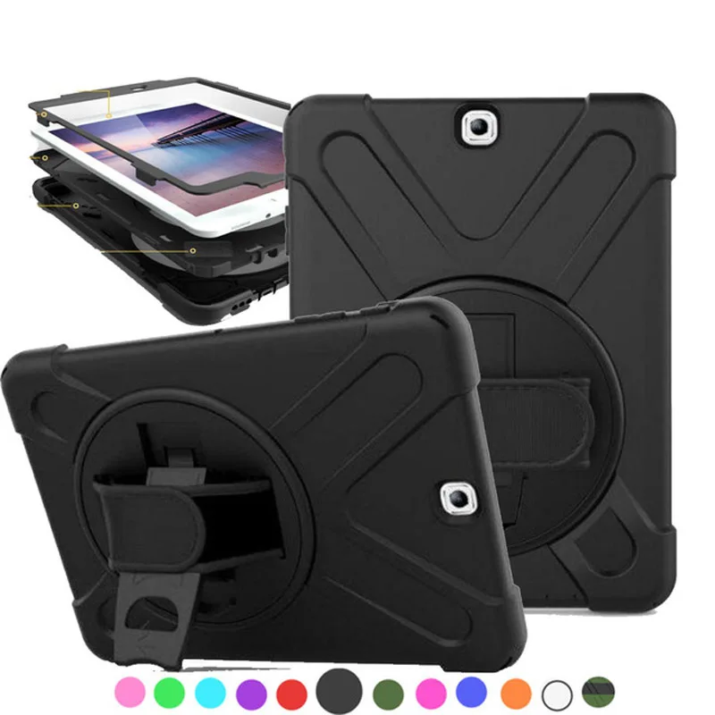 

For Samsung Galaxy Tab S2 9.7 T810 T815 Cases Kids Heavy Duty Armor Shockproof Silicone Stand Cover Case For Samsung T810 T815