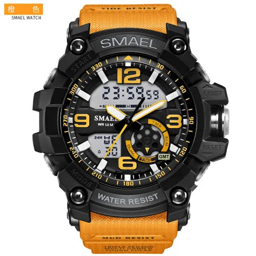 1617 orange smael часы Для мужчин G Стиль Wateproof s шок спортивные Для мужчин S Часы Топ бренд класса люкс LED цифровые часы военная Униформа армии Наручные часы - Цвет: 1617 orange