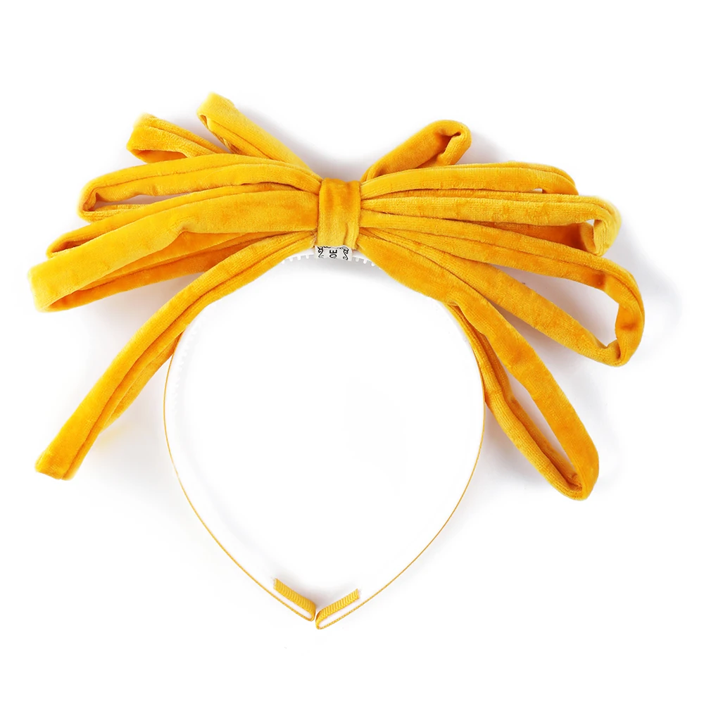 Женский бархатный ободок AWAYTR с большим бантом и зубчиками аксессуар для волос| |