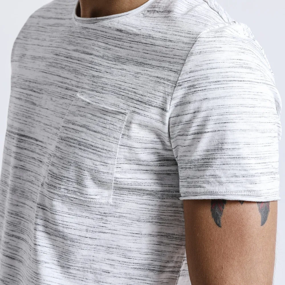 Мужская футболка в полоску SIMWOOD повседневная облегающая большого размера с