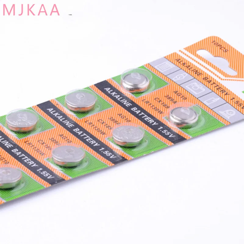 40 шт./упак. AG10 LR54 ячейки щелочной Батарея 1,55 V SR54 389 189 LR1130 SR1130 аккумуляторы таблеточного типа для игрушечные часы пульт дистанционного управления