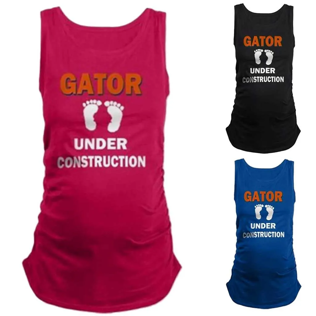 Женская летняя модная жилетка для беременных без рукавов с принтом майка топы