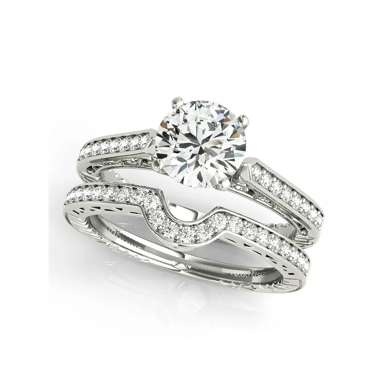 QYI 925 Sterling Silver Solitaire Ring Sets Round Cut Channel Set Bridal Jewelry For Women Cubic Zirconia Engagement Rings | Украшения и