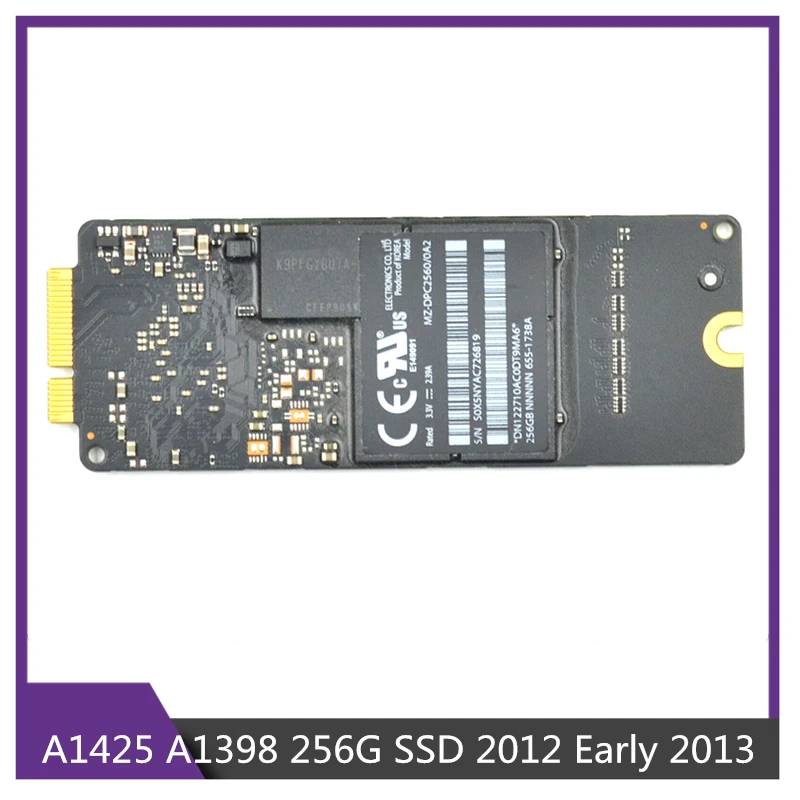 Подлинная A1425 A1398 SSD для Macbook Pro Retina Твердотельный накопитель 256 ГБ Mid 2012 Ранняя 2013