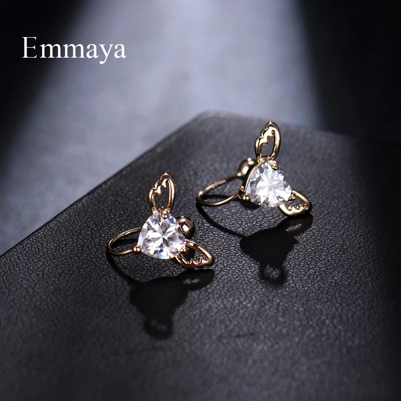 EMMAYA ослепительные серьги-гвоздики в форме ангельских крыльев с искусственным