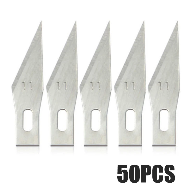 50pcs 5/20/50/100 шт 11# SK5 лезвия для резьбы по дереву инструменты гравировальный Скульптура Ножи скальпель, режущий инструмент ремонт печатной платы Лидер продаж - Цвет: 50pcs