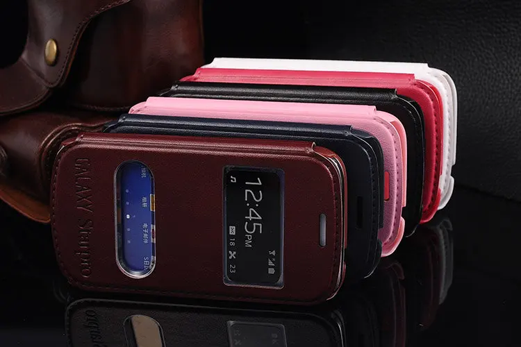 2016 Топ Роскошные Смарт Окно сенсорный Овчины кожа Откидная Крышка телефон Чехол