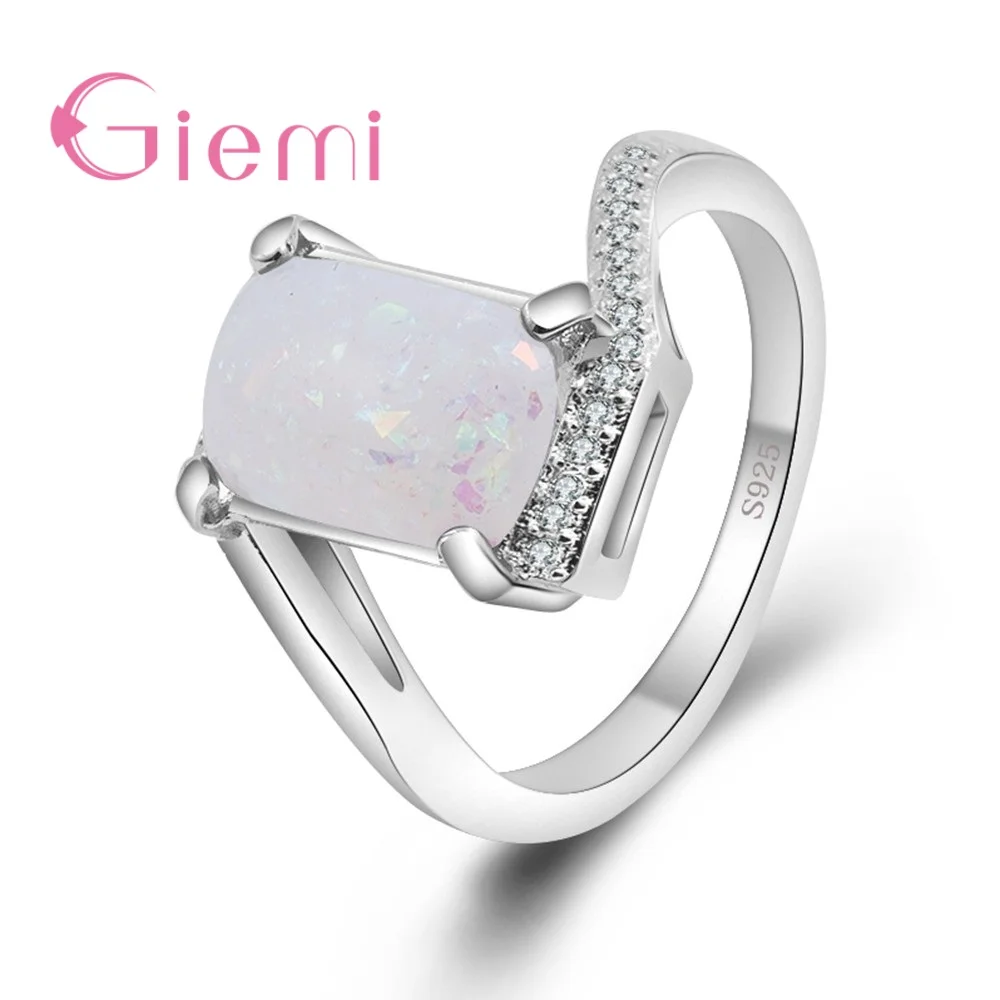 

Band 925 Sterling Silver Jewelry Women Original Rings for Wedding Simple Geometric Shape Female Engagement Brand Anel
