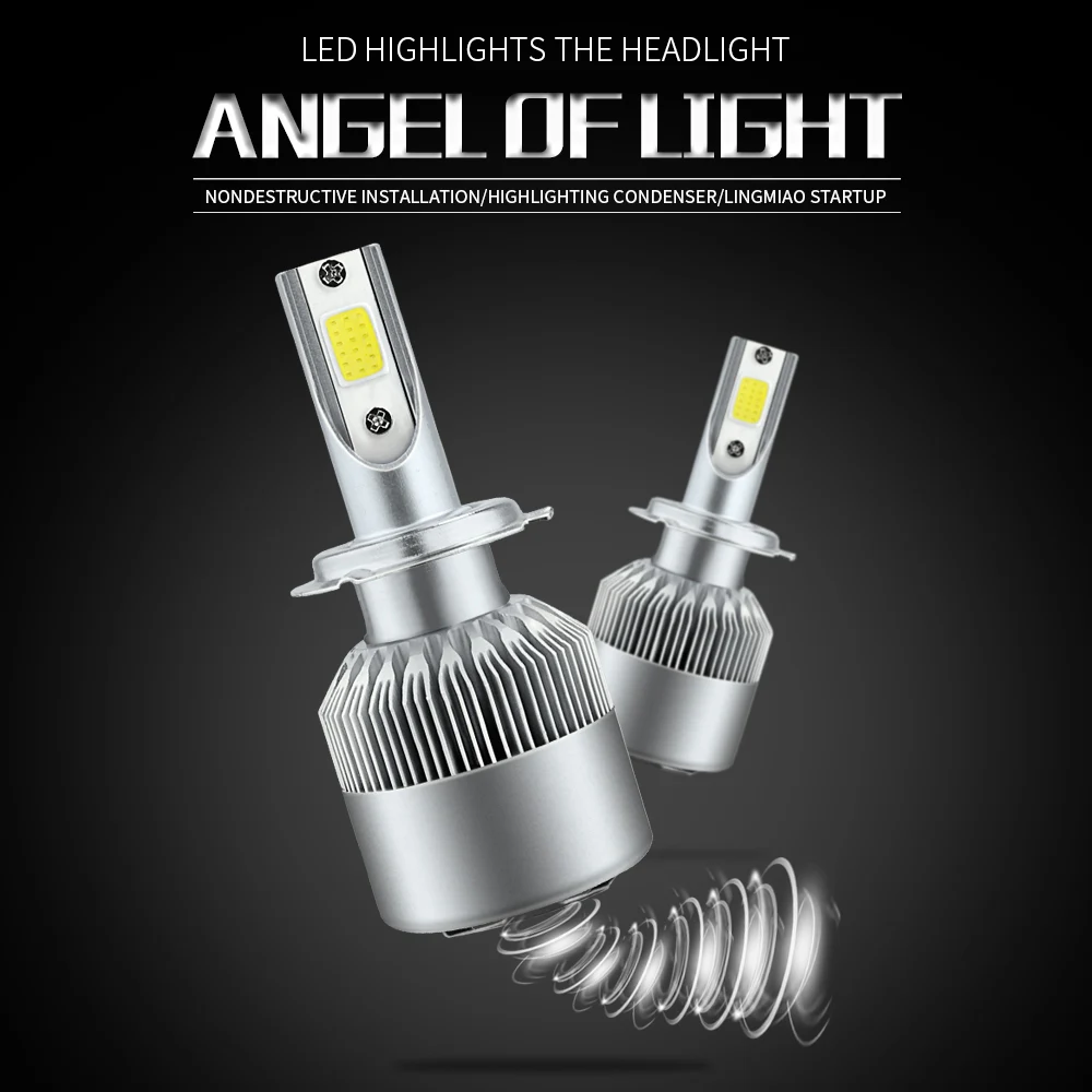 2 шт. Автомобильные led h3 h7 h16 h4 h1 h11 h9 h10 h13 h27 880 9005 9006 9004 9007 5202 фары лампы 36 Вт 8000LM Авто H3