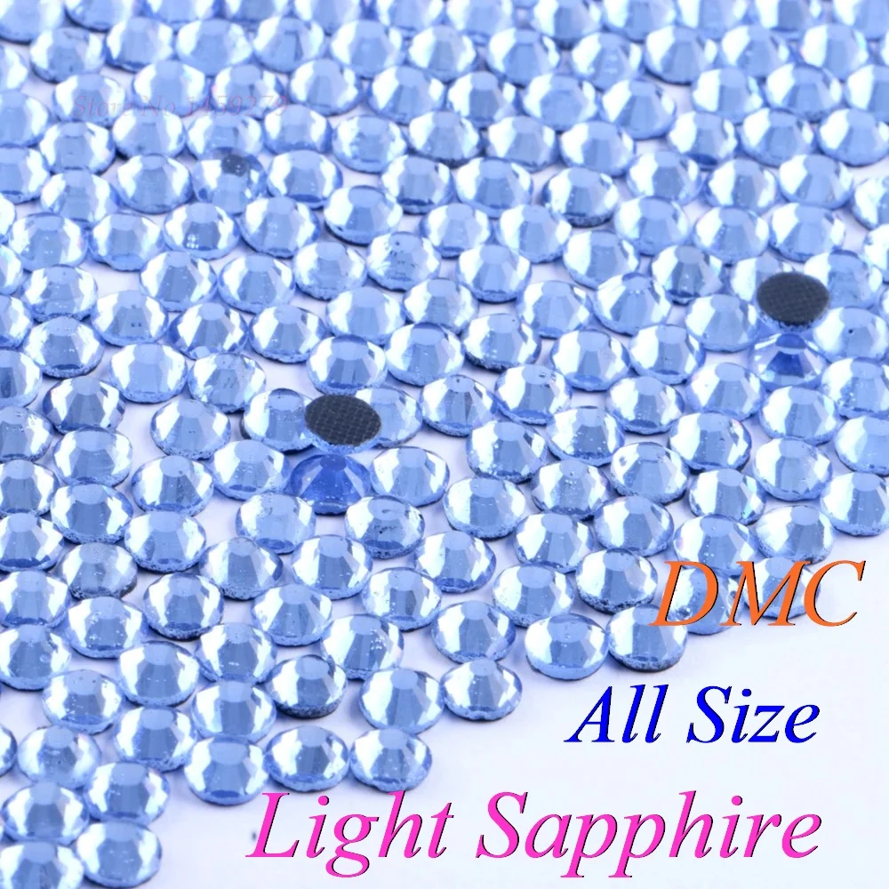 Все размеры! Светильник лый Сапфир стразы горячей фиксации DMC SS6 SS10 SS16 SS20 SS30