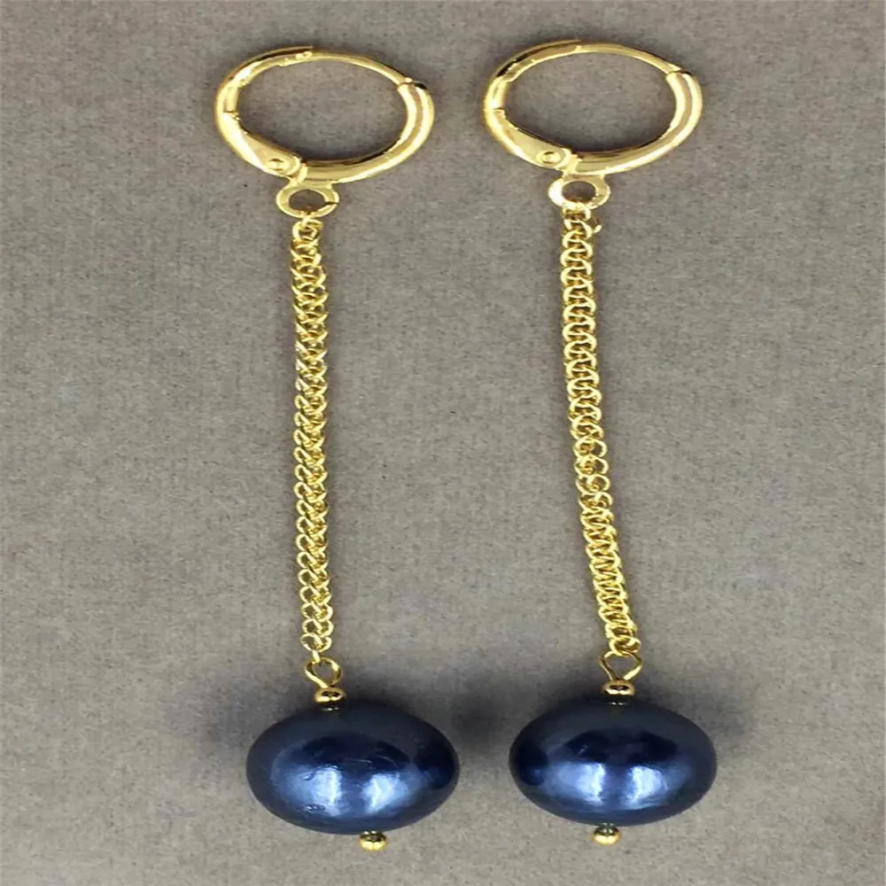 Mesmerizing south sea pearl TwoPin GOLD earbob earrings 12-13MM black HUGE natural Hand made Cultured elegant aurora | Украшения и