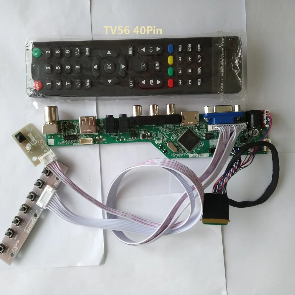 

Набор для B156XW02/LP156WH2 LCD LED 15,6 "панель контроллера экрана плата драйвера ТВ AV VGA пульт дистанционного управления 1366X768 40pin LVDS USB HDMI