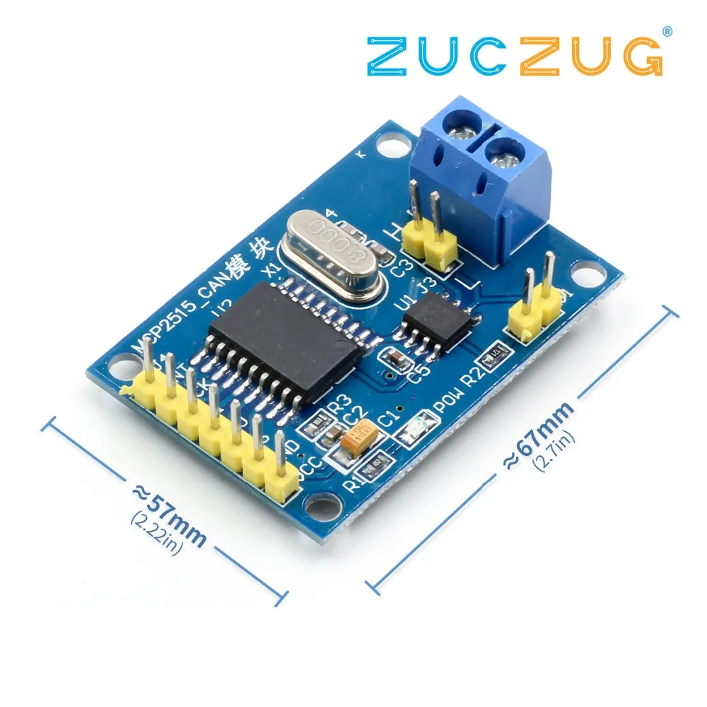 MCP2515 CAN Bus модуль TJA1050 приемник SPI для 51 MCU контроллер рычага DC 5 в интерфейс
