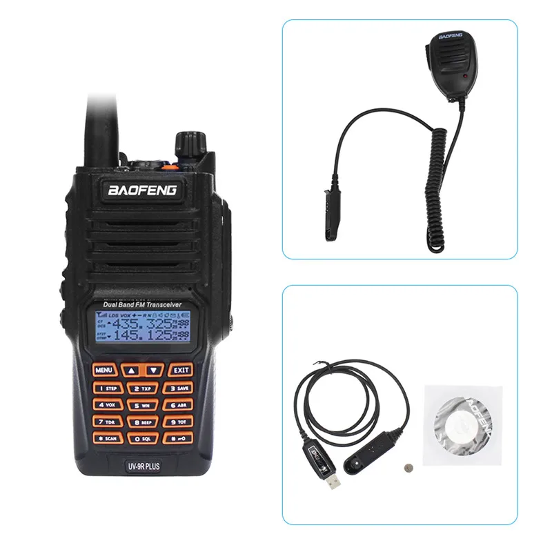 add mic program Новейший Baofeng UV-9R Plus Walkie Talkie Водонепроницаемый 8 Вт UHF VHF Двухдиапазонный 136-174/400-520 МГц Ham CB радио FM трансивер сканер - Цвет: add mic program