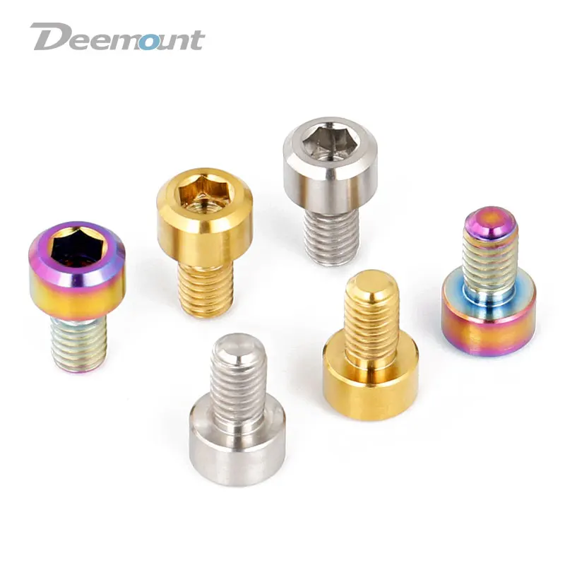 Deemount 2 шт./лот Ti TC4 болты M6 * 10 мм Шестигранная головка для велосипеда тормозной