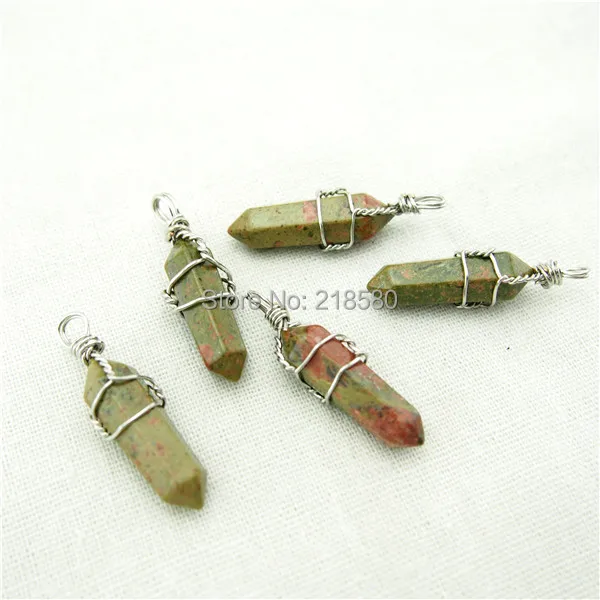 

H-SP120 Wire Wrapped Granite Point Pendant Silver