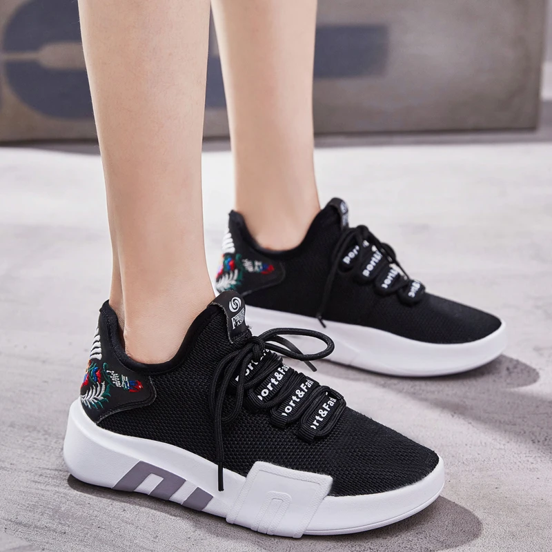 Женские кроссовки на плоской подошве Zapatillas Mujer Chaussures Femme белые дышащие