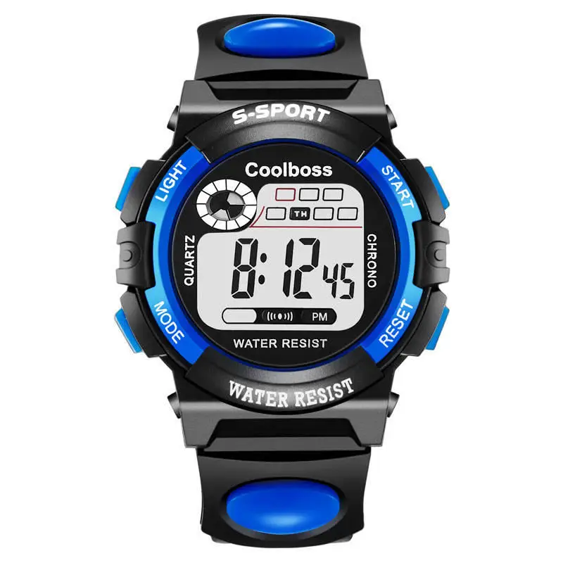 Blue Спортивный студент, дети, часы детские часы для мальчиков 4X часы детский светодиодный цифровой наручные часы электронные наручные часы для мальчиков и девочек подарок - Цвет: Blue