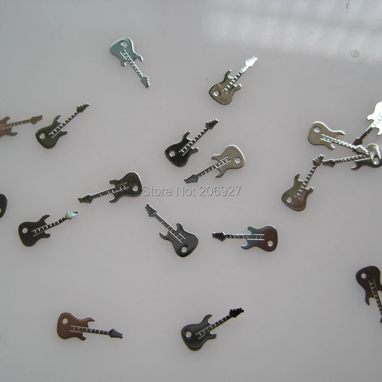 MS231 1 100 шт Серебряная красивая гитара металлическая наклейка для дизайна ногтей