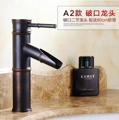 Медный античный смеситель для ванны ретро-смеситель бамбуковой раковины