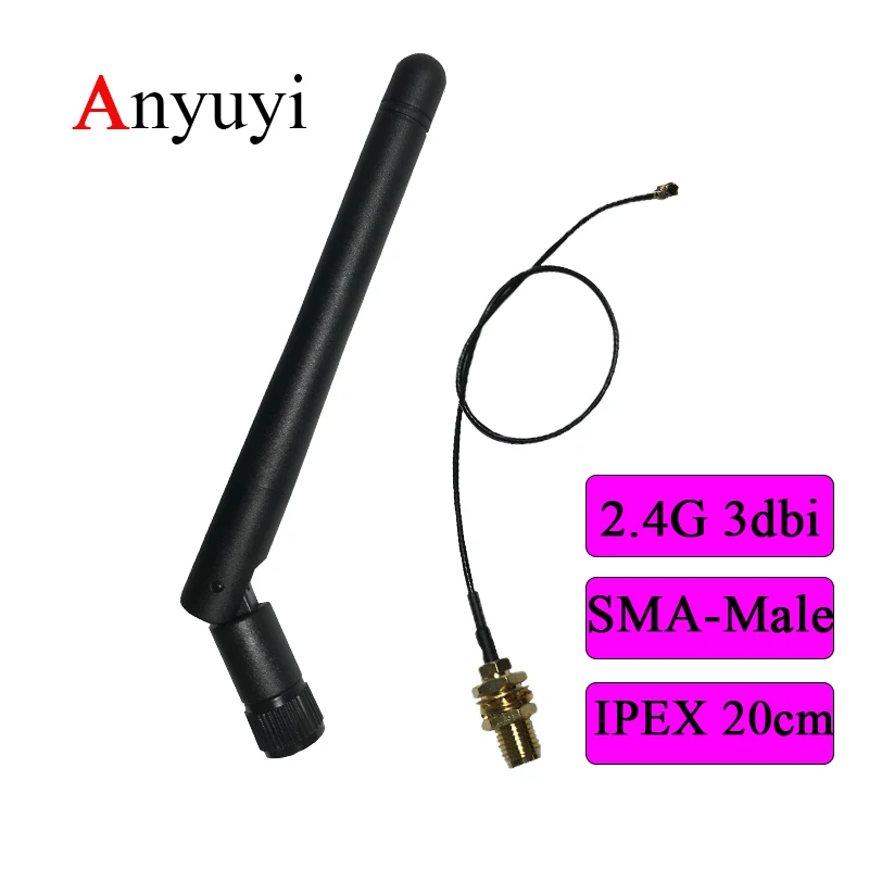 2 4G SMA антенна с 20 см удлинительным кабелем 3DBI разъем 2400 2500 Частотный диапазон