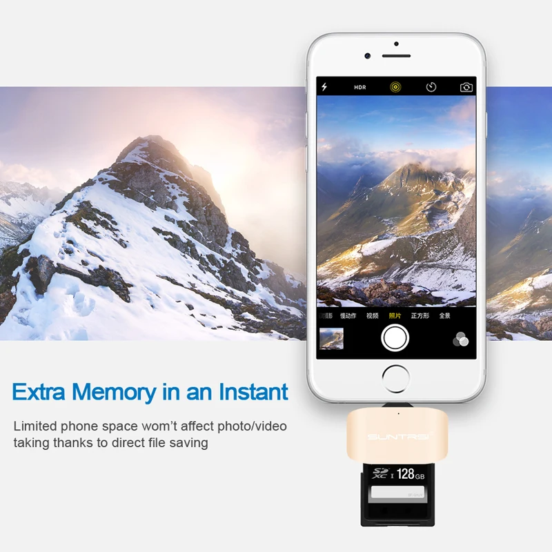Suntrsi устройство для чтения карт памяти iPhone 5 5S 6s 7 и 8 plus Micro SD TF USB кардридер OTG мини