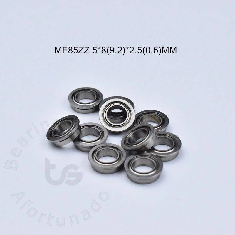 Flange Bearing 10pcs MF85ZZ 5*8(9.2)*2.5(mm) Free shipping chrome steel Metal Sealed High speed Mechanical equipment parts