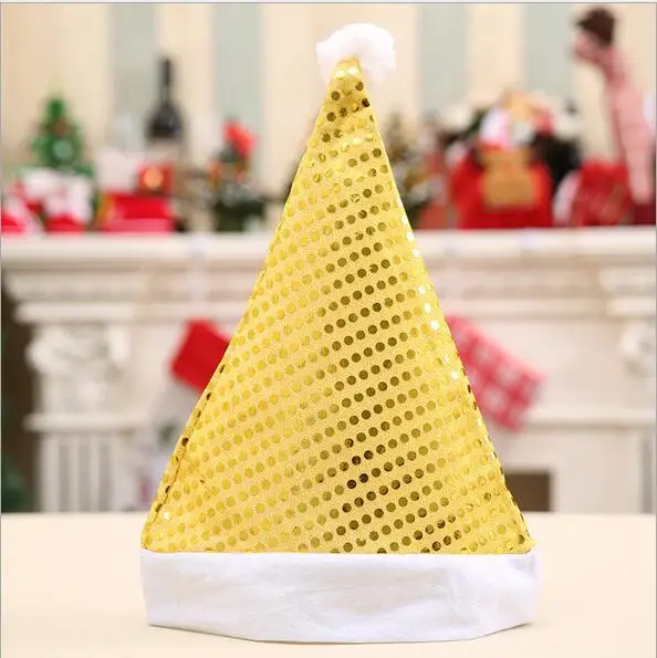 

Hot Sale 5Colors Beautiful Sequin Christmas Hat High Christmas Hat Christmas Party Supplies Christmas Ornaments