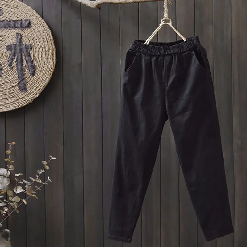 Новые весенние женские брюки султанки универсальные повседневные до щиколотки с