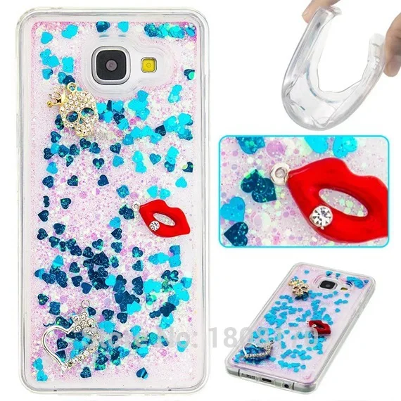 Жидкий зыбучий песок 3D Алмазный Мягкий ТПУ чехол для Samsung Galaxy S5 S6 S7 Edge Huawei P8 P9 Lite LG