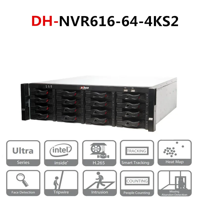 Dahua 64 канала ультра 4K H.265 Сетевой Видео Регистраторы NVR616-64-4KS2