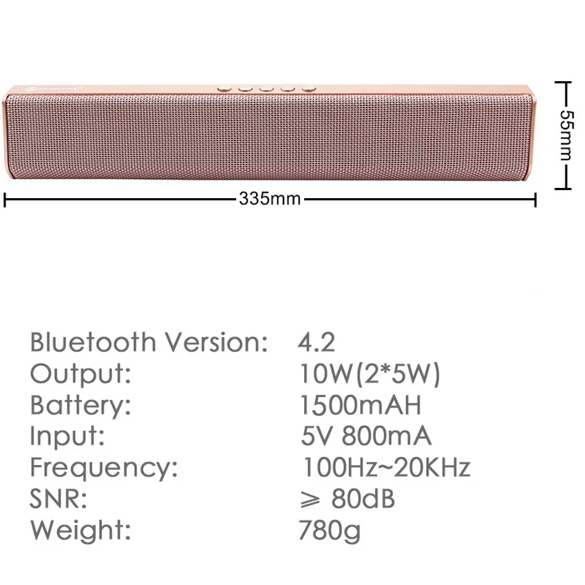Funelego Bluetooth Mini Sound Bar TV Speaker Portable Radio FM TF Handsfree Home Stereo 10W PC Wireless Soundbar For Samsung | Электроника